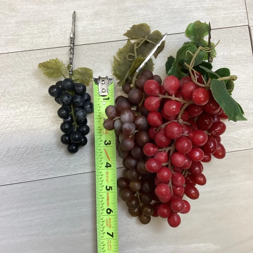 7 Vintage Artificial Grape Cluster Decor